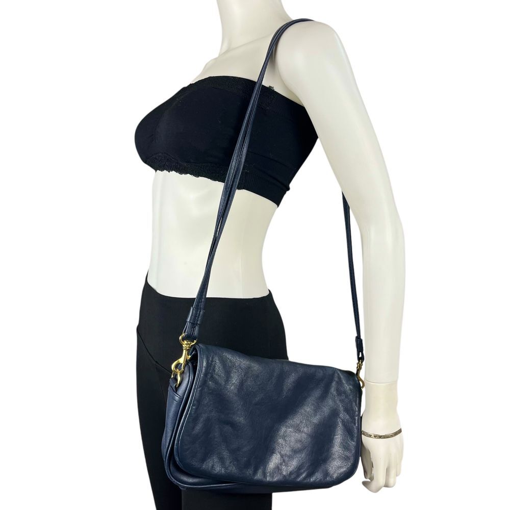 Blue Leather‎ Shoulder Bag